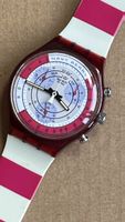 Vintage Swatch Uhr "Navy Berry" Chronograph