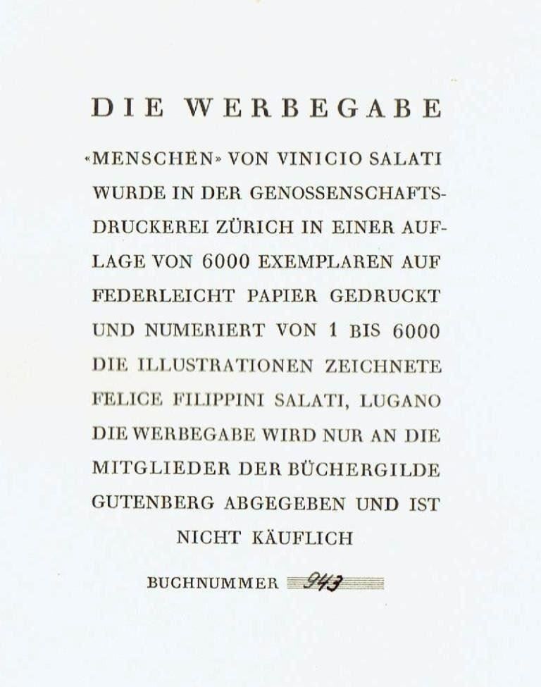 Bücher: Menschen, numeriert 943 von 6000 – Gebraucht aus Flims - Dorf von Stagediver 1