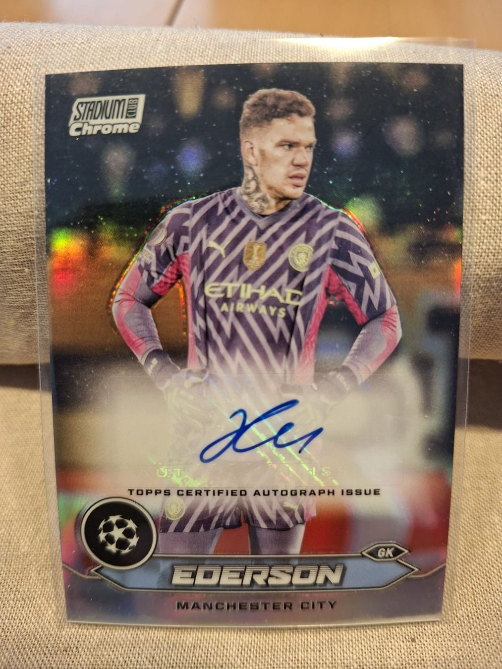 Topps Carte collezionabili: Topps UCC Chrome Stadium 2023/24 Ederson Auto Base – Usato da Stallikon venduto da Pamircors