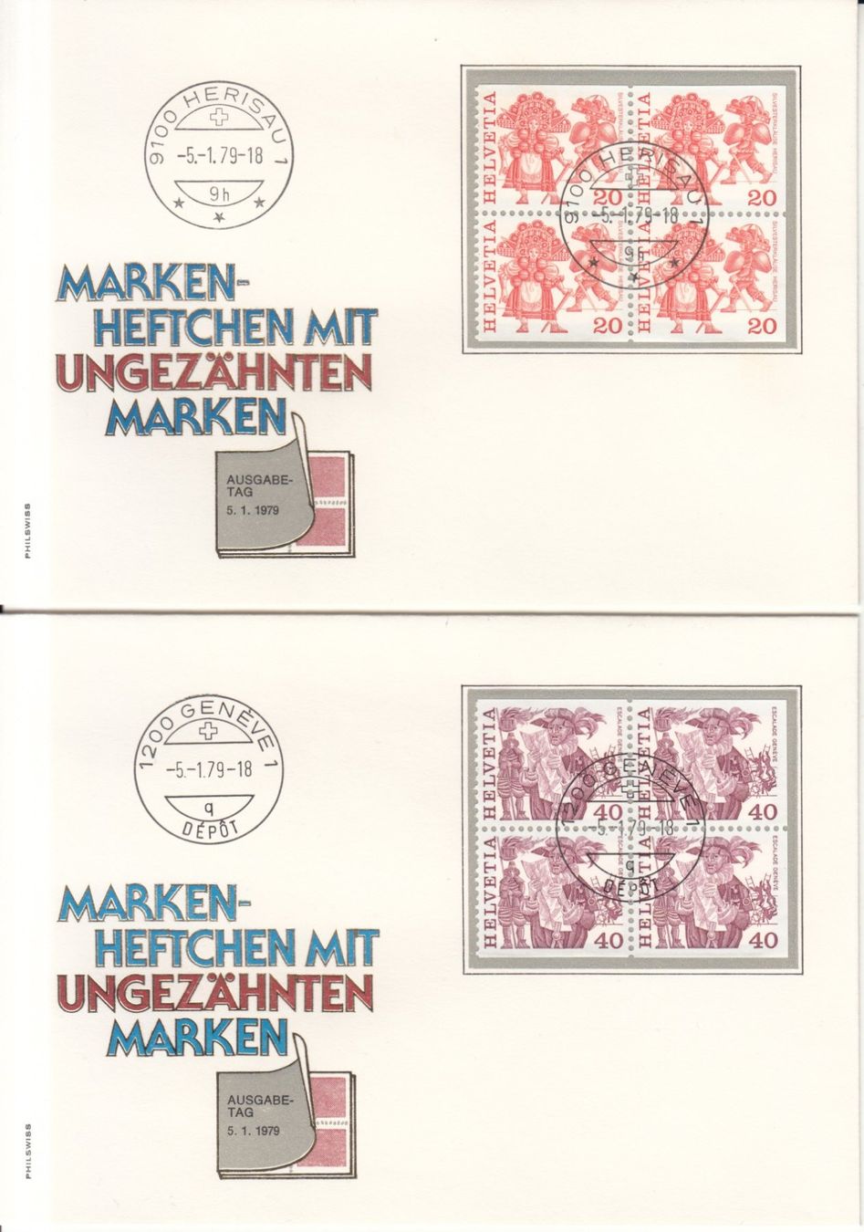 Tutti i francobolli: SBK 596H9 - 598H9 FDC Philswiss – Usato da Bürglen TG venduto da StampGraf