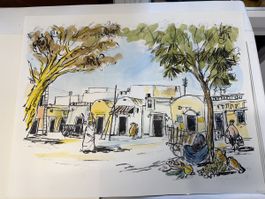 Lithografie Eggmann Strassenszene nummeriert 163/200