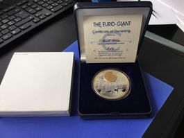 Euro- Gigant  Griechland2002,versilberte Medaille 65 mm. PP.