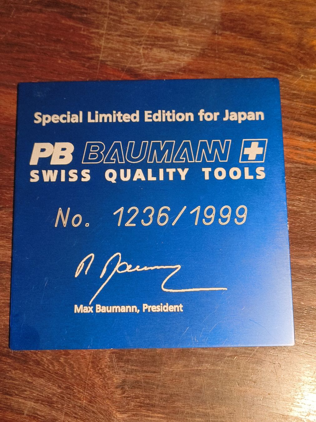 Schilder: Schild Swiss Tools PB Baumann Sumiswald blau Alu Eloxiert – Gebraucht aus stettlen von VintageBern_ch