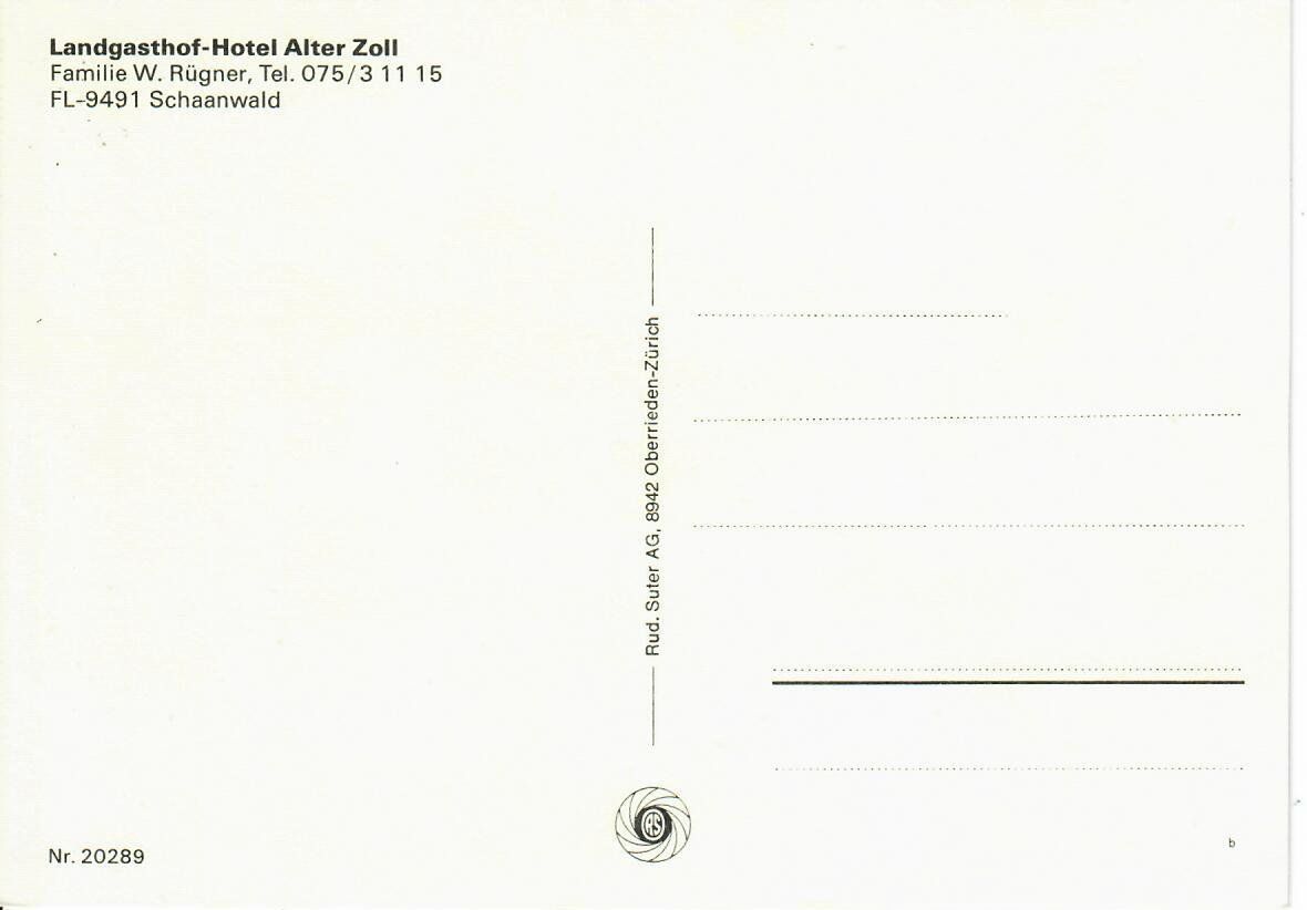 Ansichtskarten: Hotel alter Zoll Schaanwald – Gebraucht aus Hochdorf von Ziegel-16 1