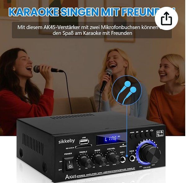 Amplificatori: HiFi Empfänger/Verstärker mit Bluetooth AK45 Mini Stereo – Nuovo (secondo la descrizione) da Hinwil venduto da Hadli 2