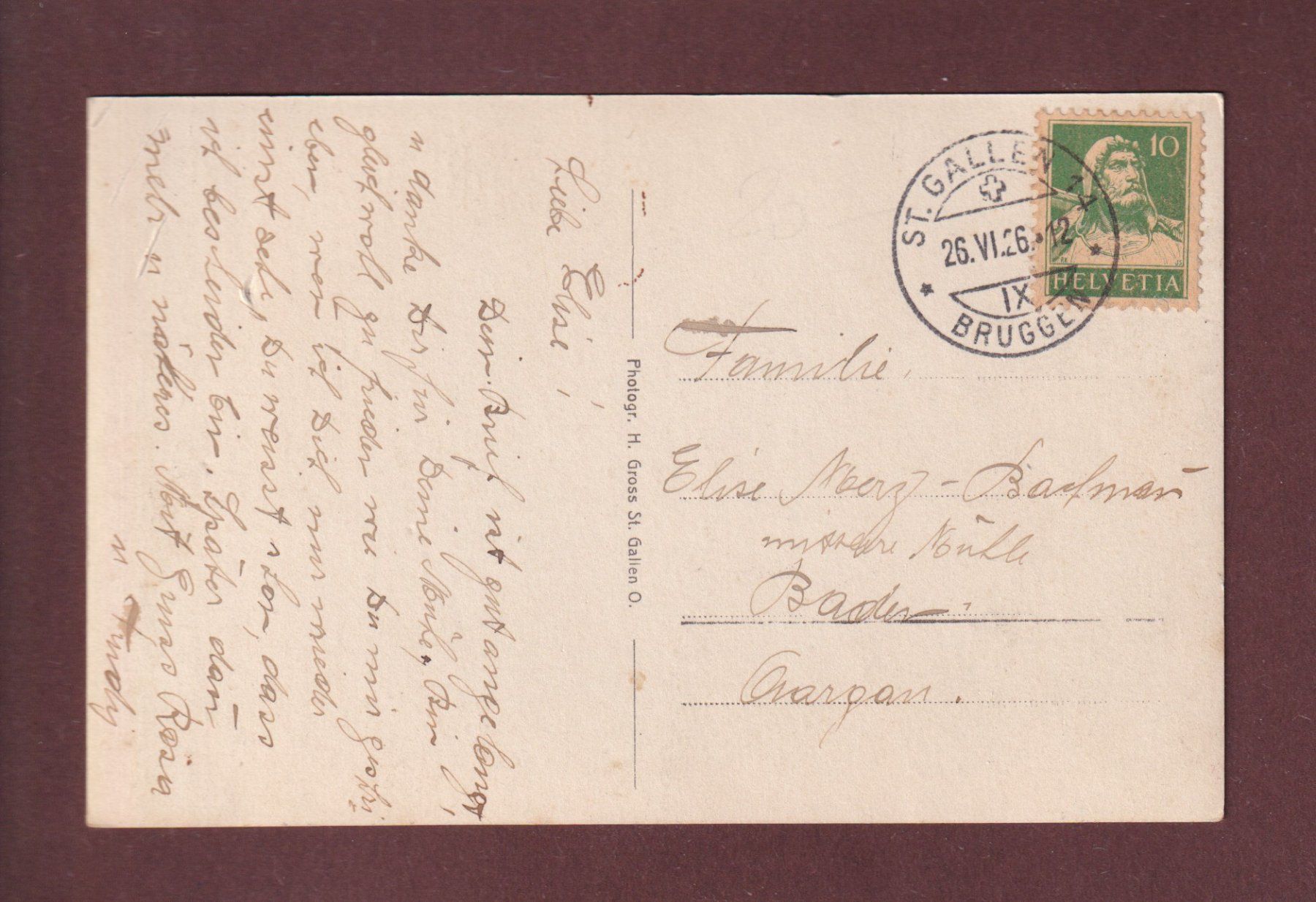 Cartoline postali: ST. GALLEN - Hauptpost - Tram - 1926 – Usato da Pully venduto da nicecards 1