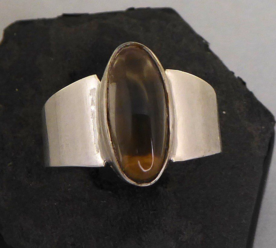 Anelli: Ring 800 Silber mit Quarz Stein um 1965 – Usato da Muri AG venduto da Lineli2020 1