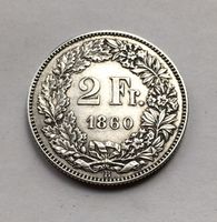 1860 2 Franken in Top Erhaltung -unz