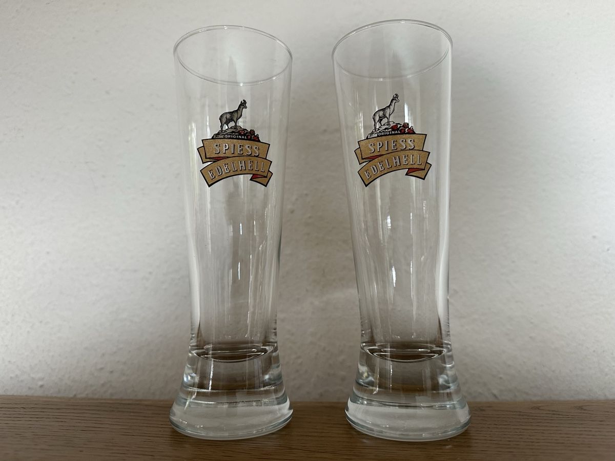 Gläser: Biergläser ORIGINAL SPIESS EDELHELL - Vintage - 2 Stück – Gebraucht aus Weisslingen von inspirieren