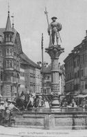 Schaffhausen vierrohrenbrunnen cavalli che bevono