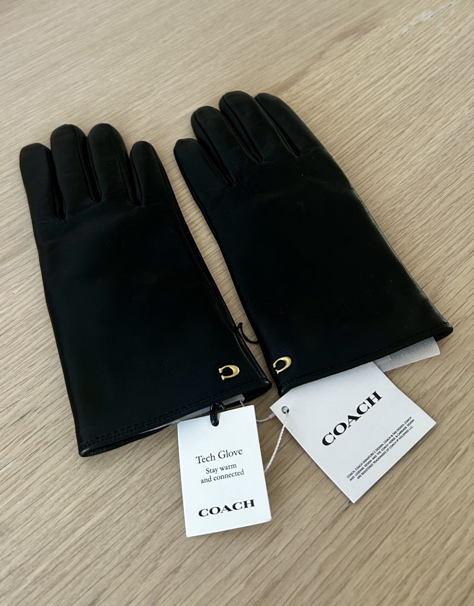 Coach Guanti & manicotti: Coach Leather Sculpted Tech Gloves - Size 7 – Nuovo (secondo la descrizione) da Basel venduto da bob_85by 1