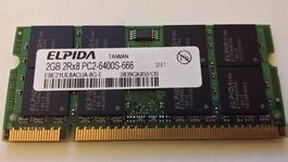 2GB 2Rx8 PC2-6400S-666 ELPIDA für Laptop