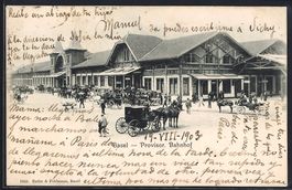 Basel, Kutschen vor dem Provisor. Bahnho