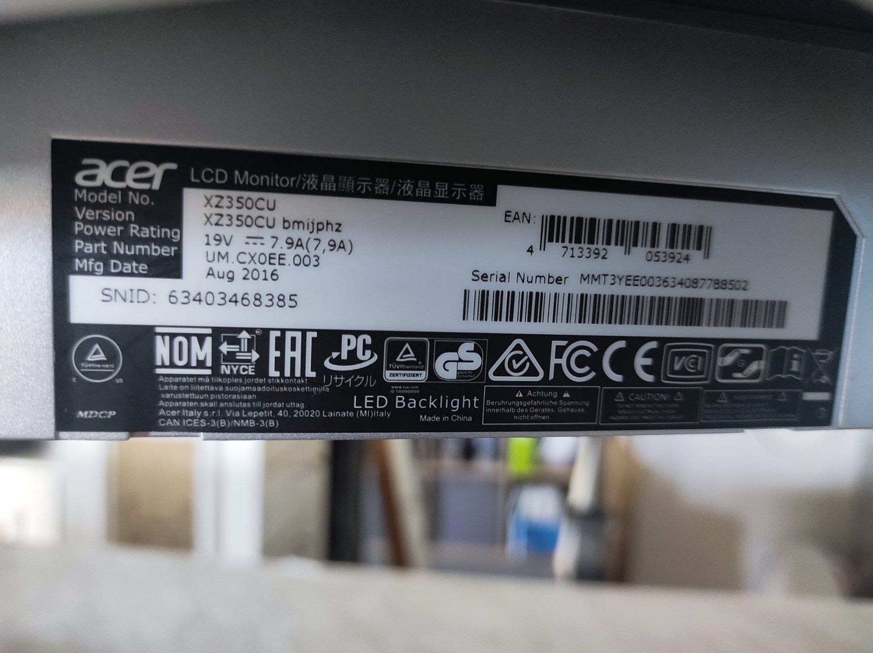 Acer Ecrans: Bildschrim – Défectueux à Schmidigen-Mühlew par sam_gh5w 2