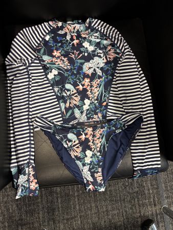 Badebekleidung Set, floral/gestreift, Gr. S - Sommer!