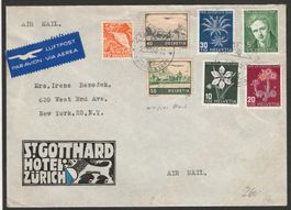 1946 : Brief nach New York mit Abart F29PA + PJ Serie