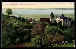 AK Walzenhausen, Kirche und Hôtel Rheinburg