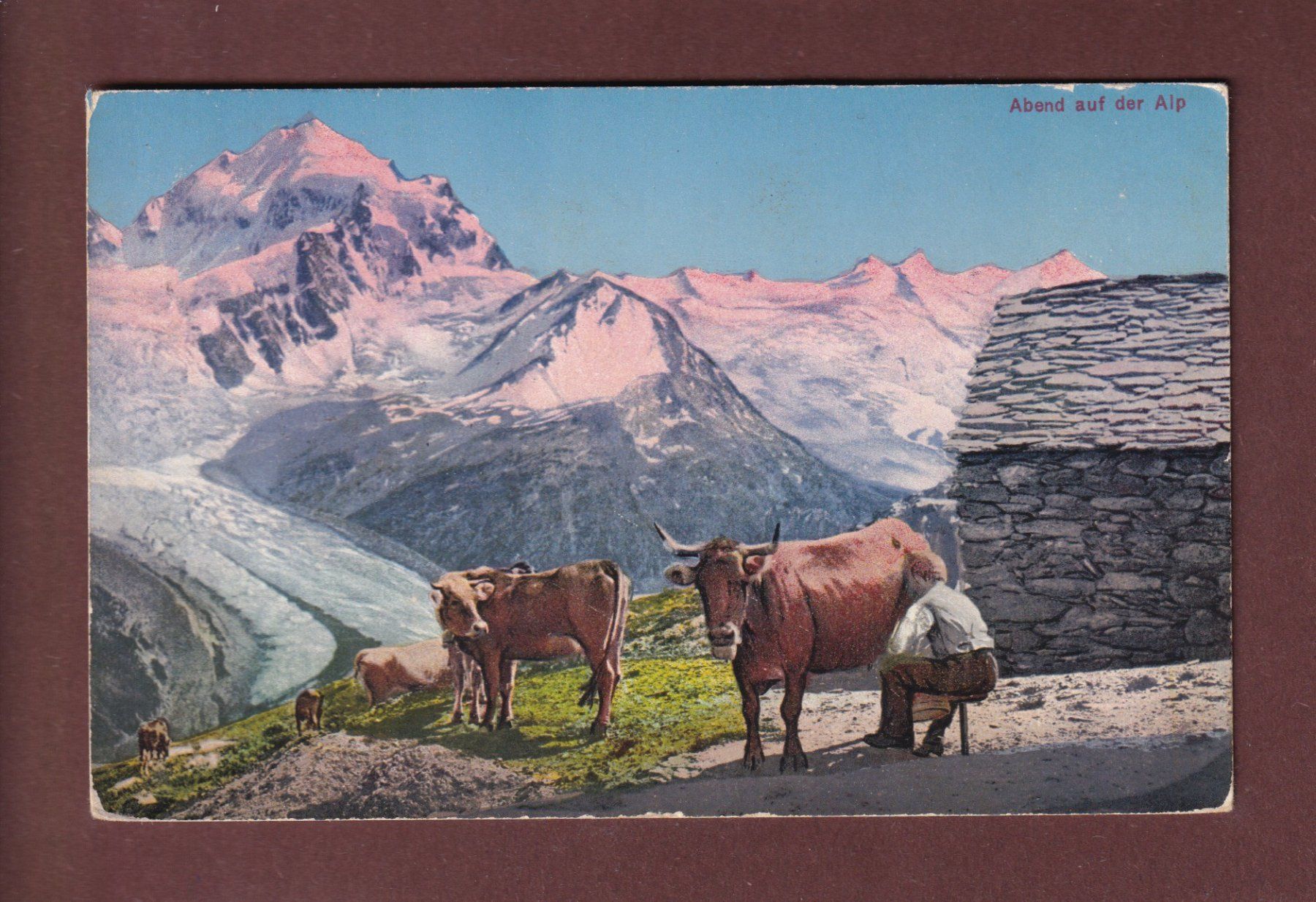 Cartoline postali: Abend AUF DER ALP - 1927 – Usato da Pully venduto da nicecards-shop