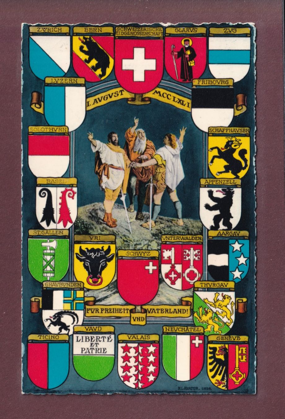 Ansichtskarten: SUISSE et CANTONS – Gebraucht aus Pully von nicecards