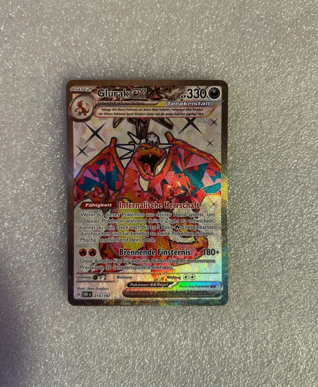 Pokémon Sammelbilder & Trading cards: Pokémon - Glurak ex OBF 215/197 DE – Neu (gemäss Beschreibung) aus Wildhaus von collectony