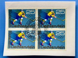 Briefmarken aus Liechtenstein 4 er Block mit Papier 