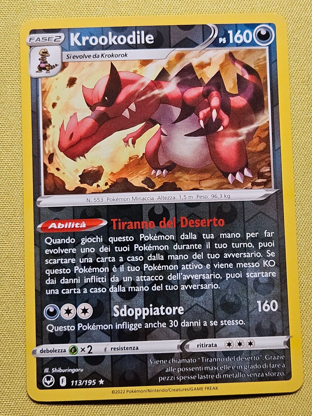 Pokémon Carte collezionabili: Silver Tempest - Krookodile 113/195 IT – Usato da Bellinzona venduto da Pokemarco