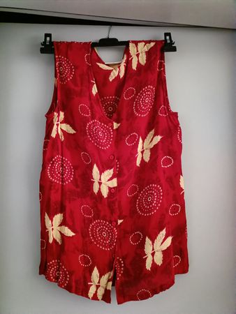 Damen Bluse Last Scene rot gemustert Grösse 44 Viskose