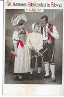 Alte Postkarte: XVI. Kantonal-Schützenfest in Schwyz (1905)