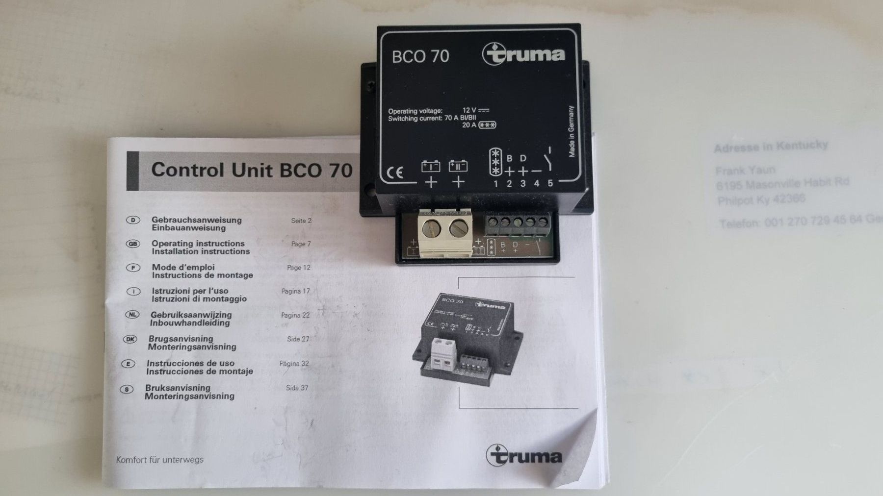 Componenti elettronici: Truma Trennautomat Camper Wohnmobil – Usato da Fürigen venduto da Bucheli59 1