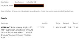 Microsoft Surface Laptop 7 (13.8", 16GB, 512GB) Wie neu!