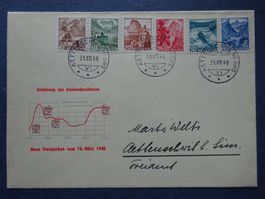 1948 Farbänderung schöner Satzbrief mit Illustration