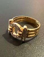Gold-Ring 18 K mit weissen Saphiren
