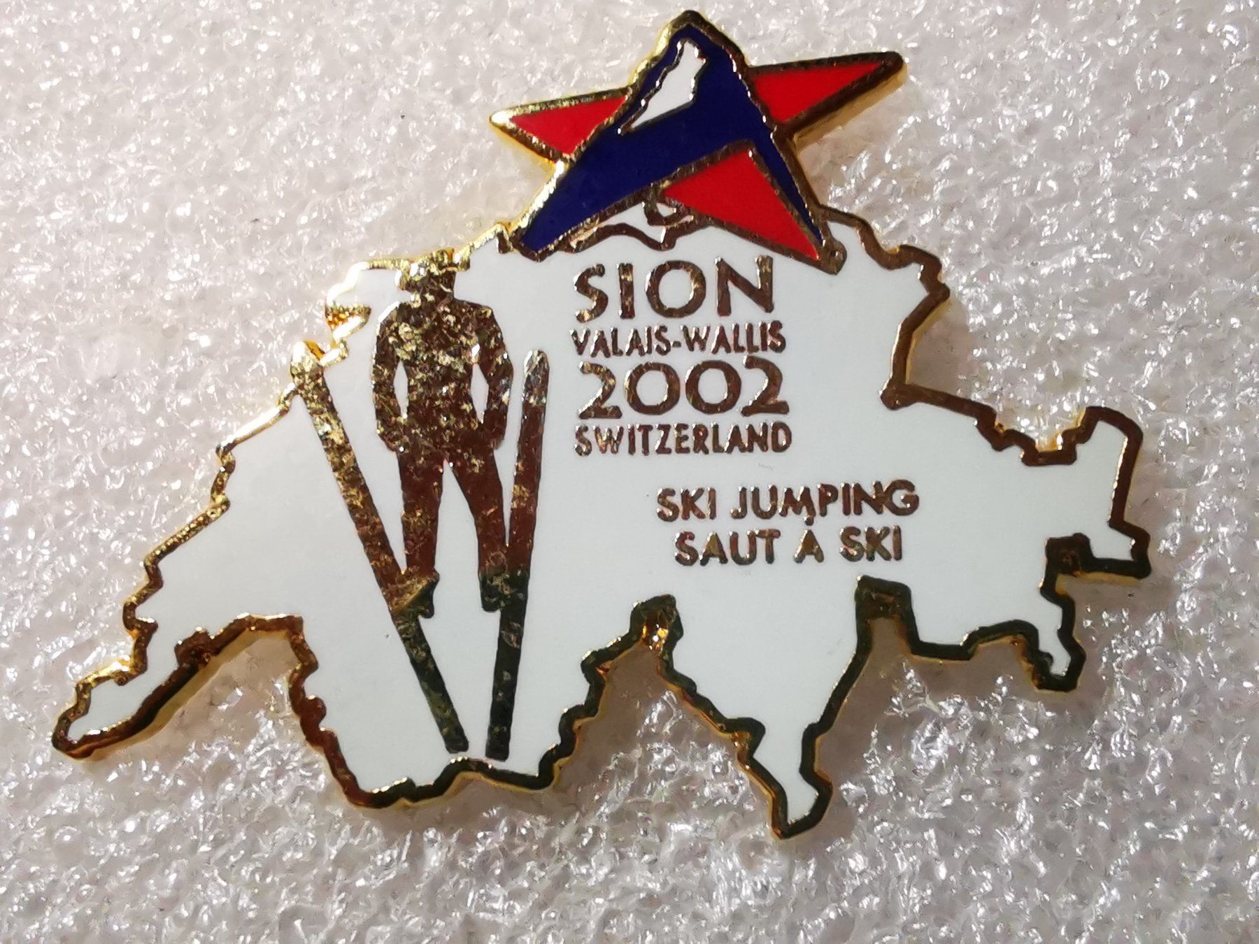 Placchette & Badge: Ansteckpin 15: Sion 2002 Ski Jumping – Usato da Oppligen venduto da Pin-Fall-Shop