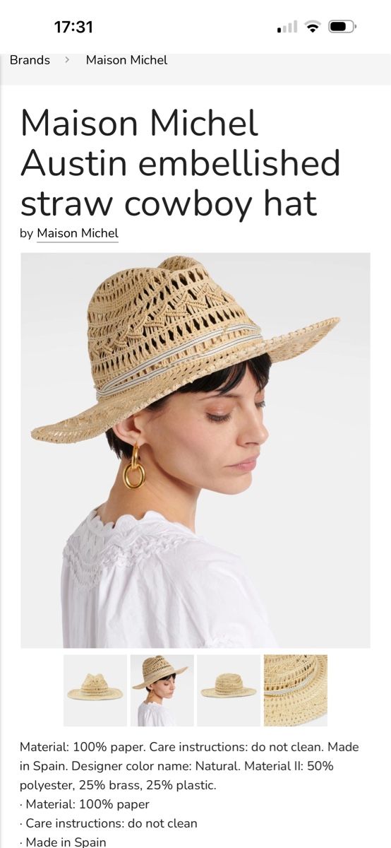 Copricapi, berretti & cappellini: Maison Michel straw cow-boy hat size S – Nuovo (secondo la descrizione) da Geneve venduto da iri_dr5s