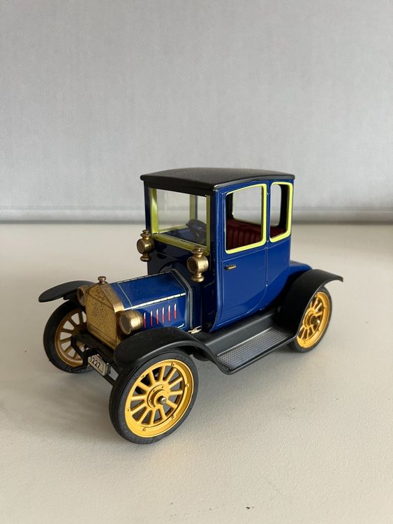 Oldtimer Ford Coupé T 1917 - Voiture Mécanique Schuco 1227 Bleue - Clé Fonctionne (Occasion)