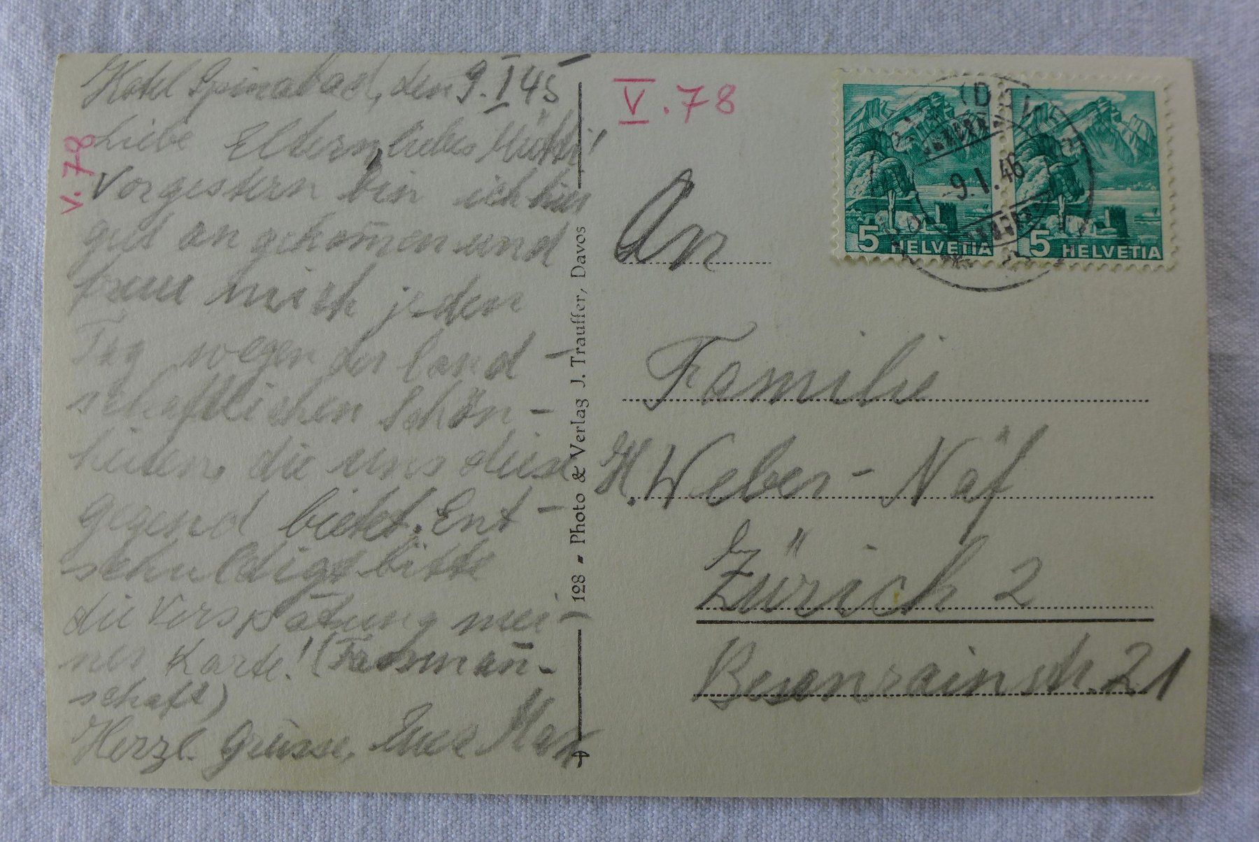 Cartoline postali: AK GLARIS/GLARUS GL, Bergkirchlein – Usato da Wallisellen venduto da aloa09 1