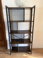 Modernes Industrial-Regal – Holz & Metall, 5 Ablageflächen