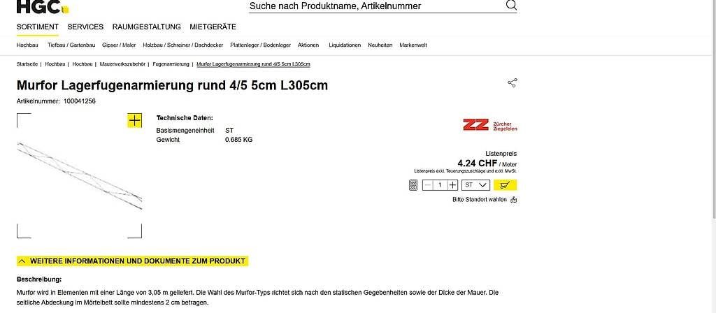 Alle Werkzeuge: Murfor Lagerfugenbewehrung Mauerwerkszubehör – Neu (gemäss Beschreibung) aus Schwarzenburg von MX-500 1