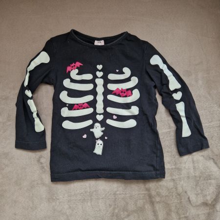 Skelett Pyjama Grösse 98, 2-3 Jahre, eng geschnitten