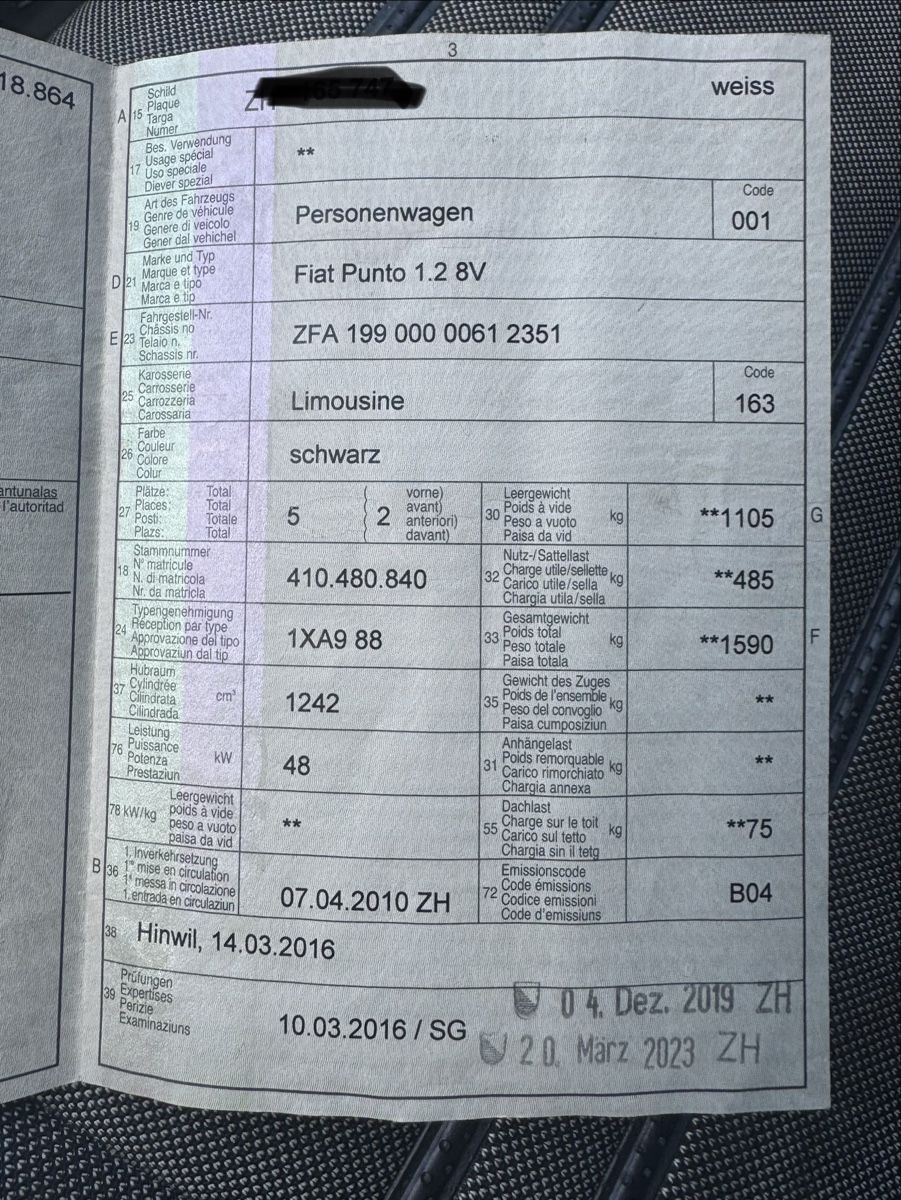 Fiat Automobili: Fiat Punto Evo – Usato da Pfäffikon ZH venduto da Fabi065 7