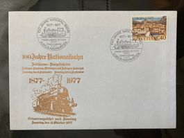Schweiz 1977 Sonderstempel+Cachet 100 Jahre Nationalbahn