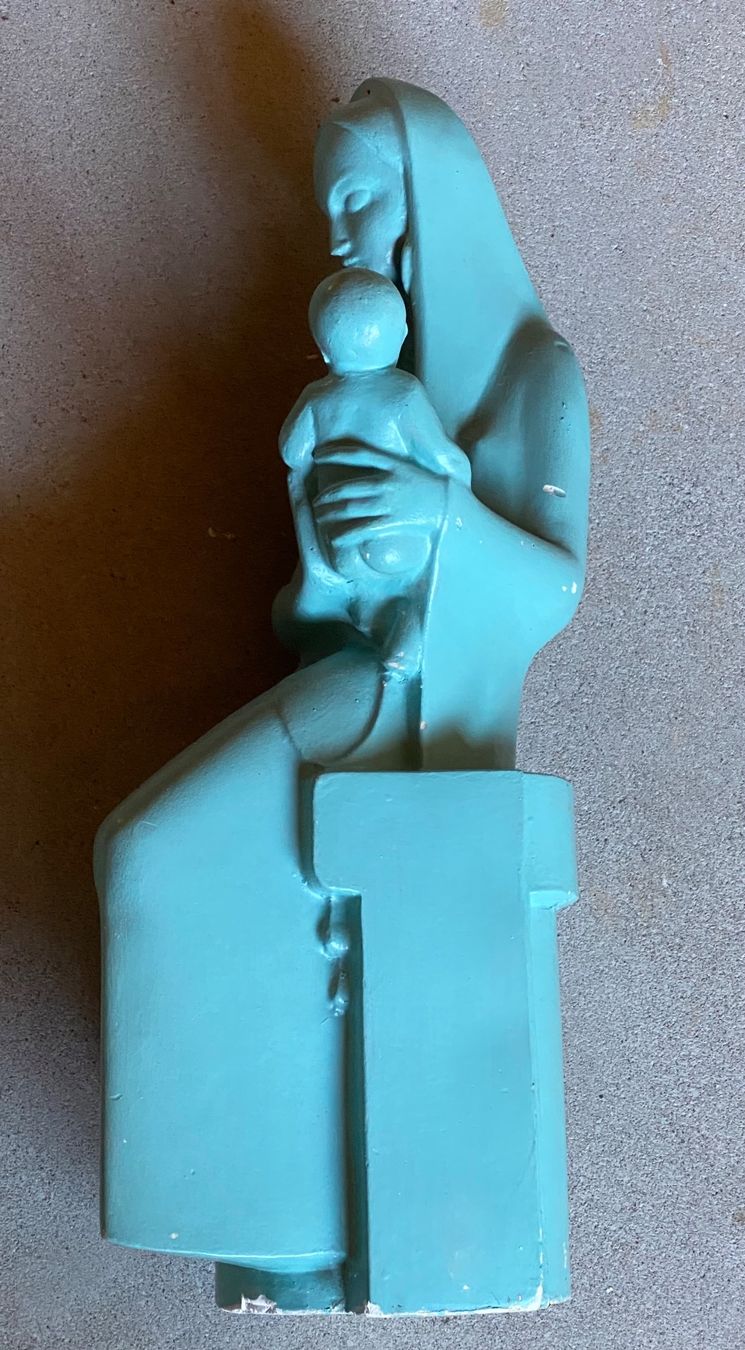 Statuette: schöne Madonna, hellblau, Handarbeit aus Ton – Usato da Dietlikon venduto da sepiwaku 4