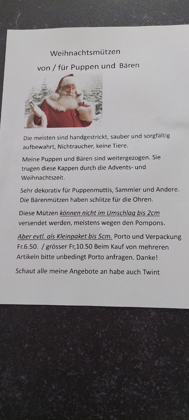 Tutte le decorazioni: Deko Weihnachts Bären Mütze – Nuovo (secondo la descrizione) da Muri AG venduto da nindo1 1