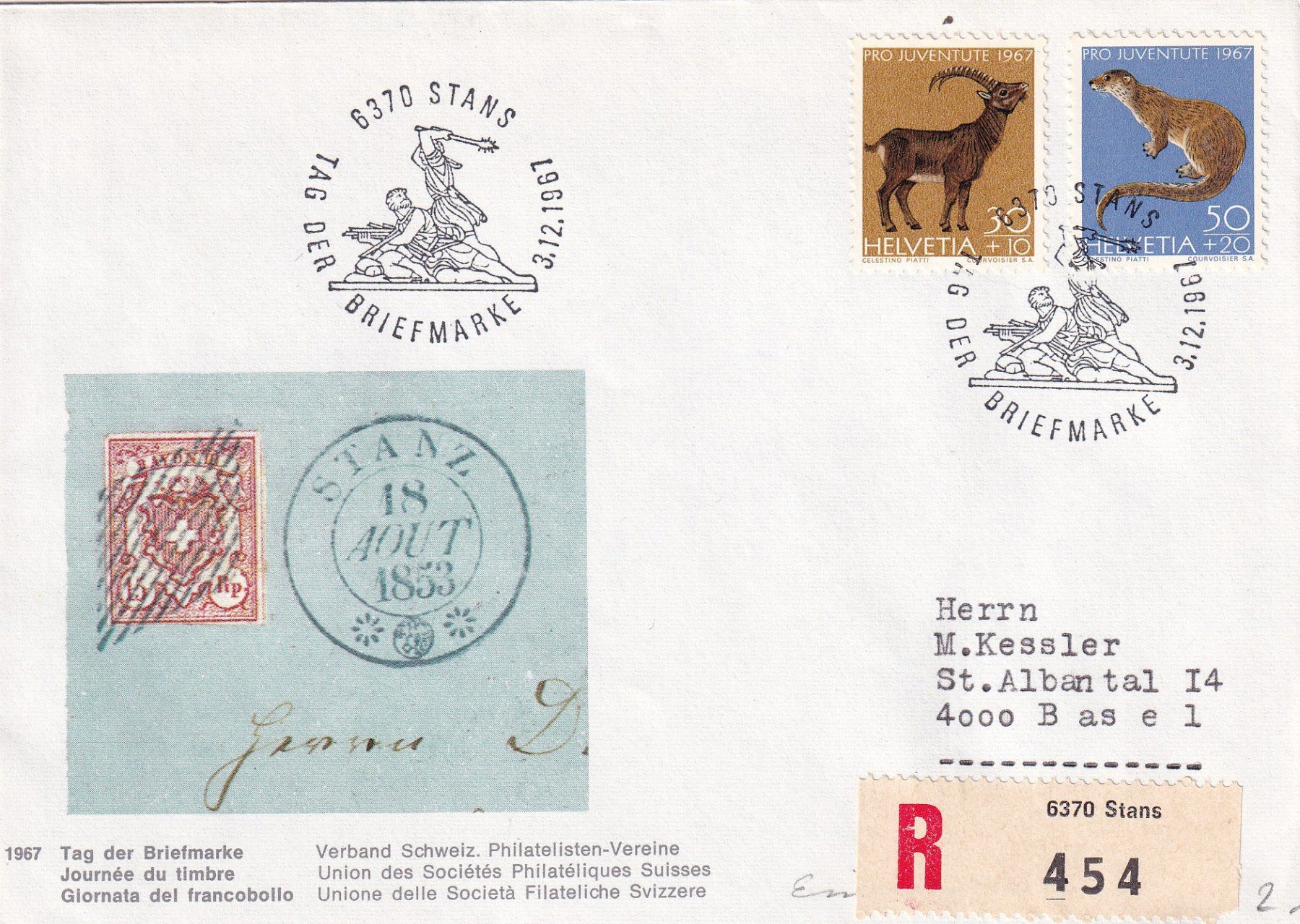 Tutti i francobolli: Tag der Briefmarke 1967: Stans 3.12.1967 – Usato da Birsfelden venduto da chr_yq2g