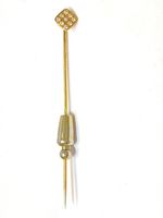 Original Krawatten, Anstecknadel 750er Gold mit 9 Diamanten