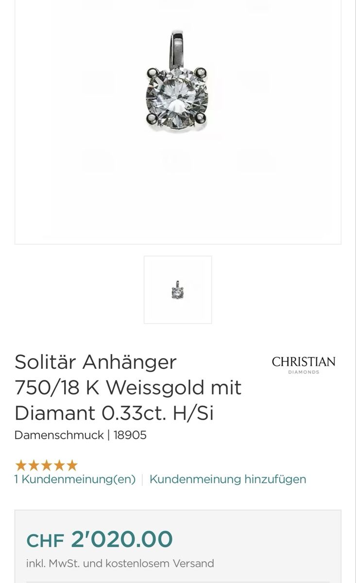 Ciondoli: Diamant Anhänger 0.33 ct Neu  – Nuovo (secondo la descrizione) da Lausen venduto da artehome 2
