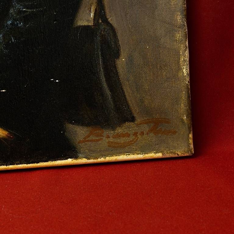 Dipinti: Signiertes Gemälde Frau mit Mantel – Usato da Ascona venduto da ArtRomantica 2