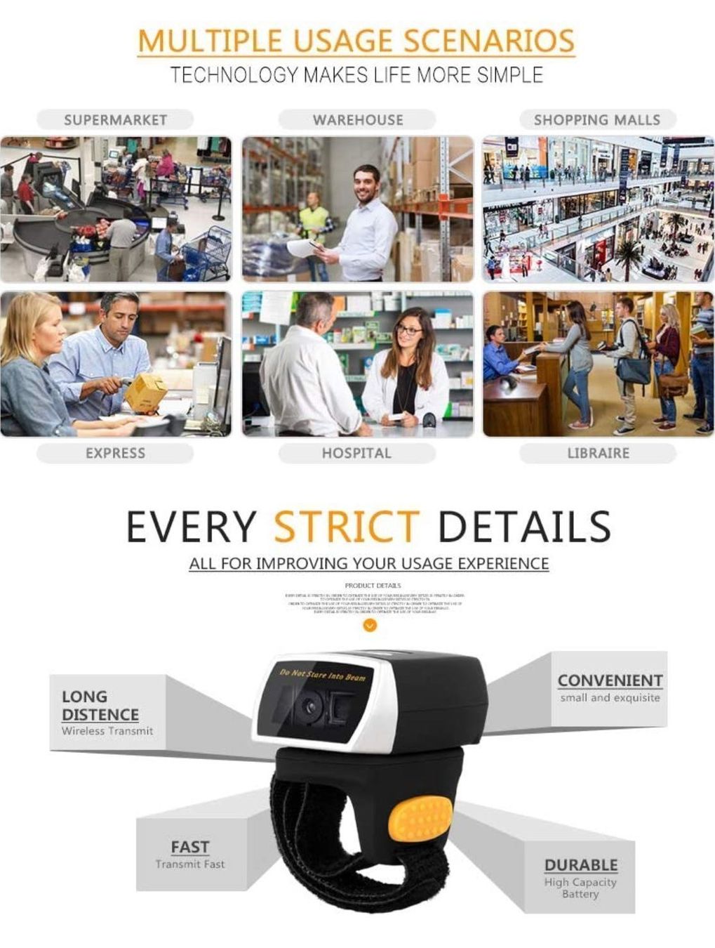 Scanner: Bluetooth-Ring-Barcode-Scanner Tragbar – Neu und originalverpackt aus Bülach von StoreInShop.com 4