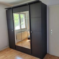 Garderobenschrank Schwebetürenschrank mit Spiegel und Licht