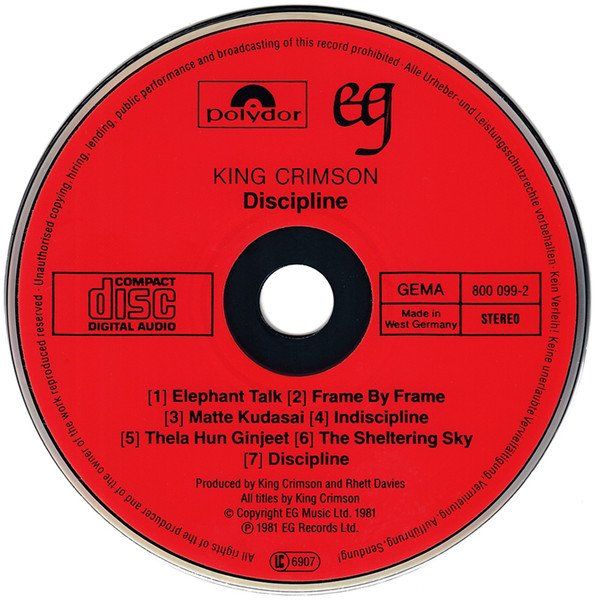CD: CD King Crimson - Discipline (1981/1983) – Usato da Möriken AG venduto da mineralia 2